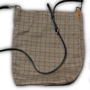Plaid Fabric Slouchy Crossbody Bag